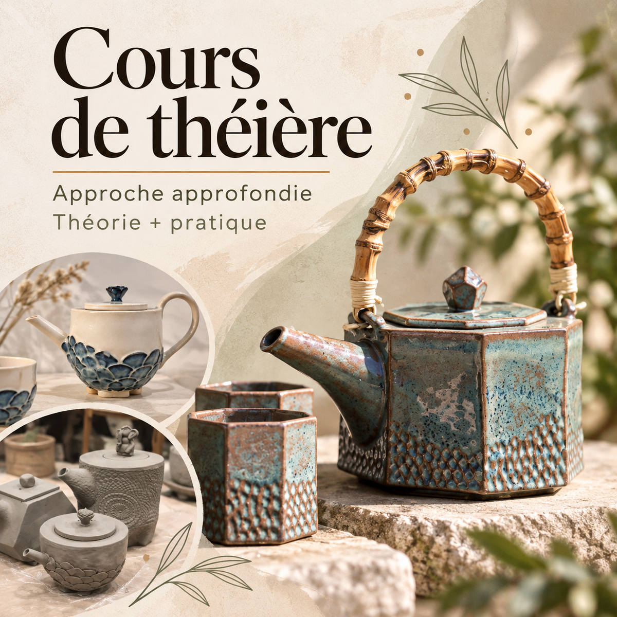 Cours de fabrication de théière en céramique — tournage ou façonnage
