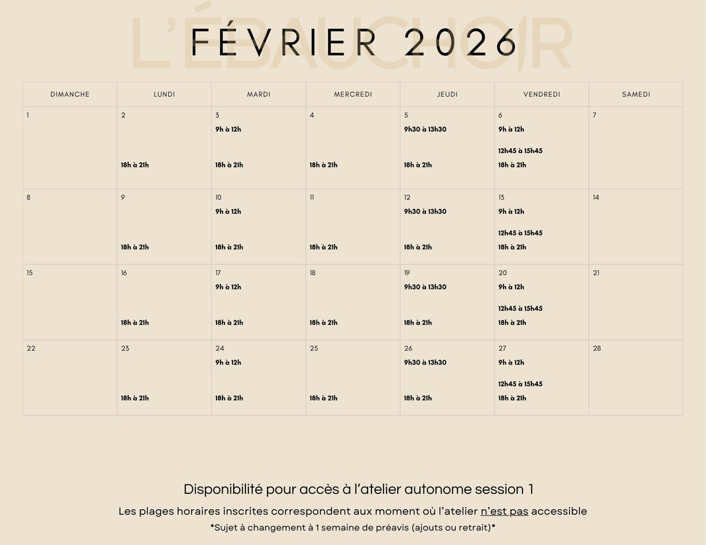 horaire  d'accessibilité février 2026
